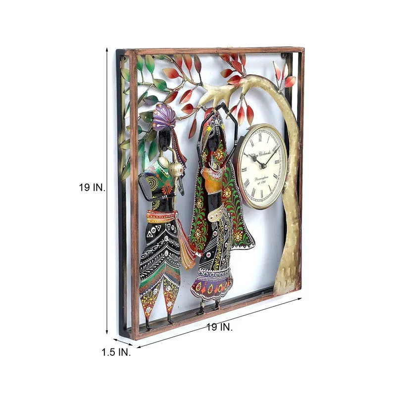 Musician Couple Frame Decor Accent Metal Wall Clock media 7
