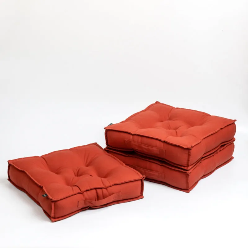 Tara Floor Cushion (Terracotta Brown) - Set Of Three media 5