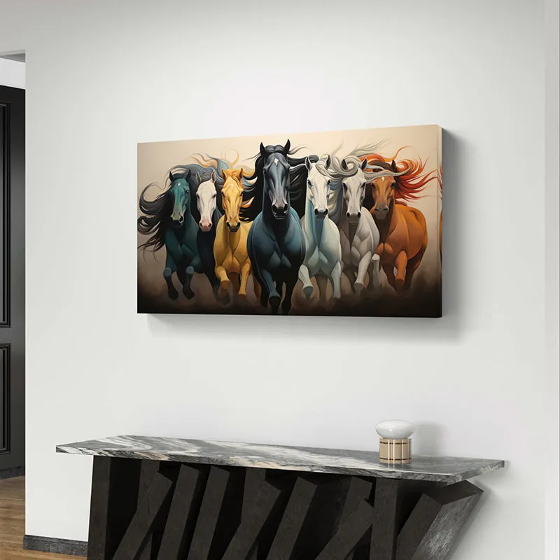 Vivid Stallions Canvas Wall Painting media 4