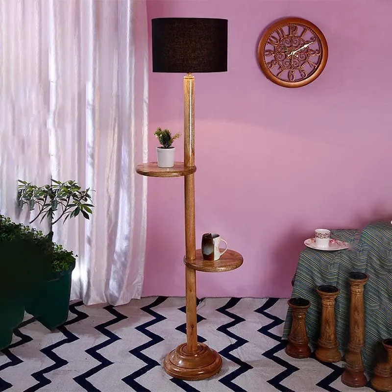 Double Trouble Wooden Floor Lamp - Black media 3