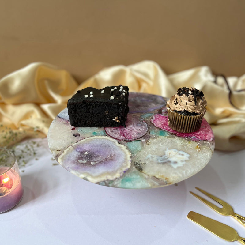 Emora Handcrafted Agate Cake Stand - Multicolor image 3