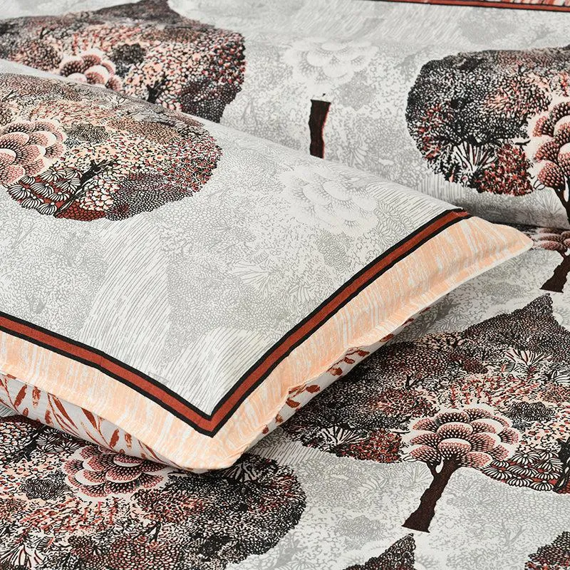 Malati Meadow Floral Cotton Bedsheet (Pink & Beige) - 160 TC media 4