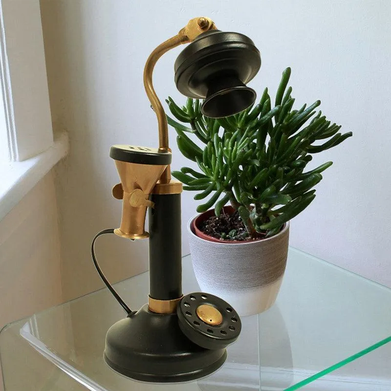 Roma Antique Telephone Showpiece -  Antique Gold & Black media 1