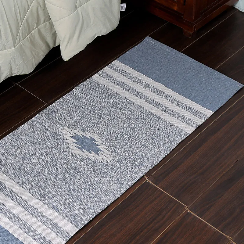 Decoria Cotton Runner Rug - Light Blue media 4