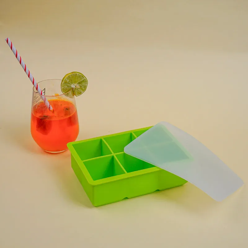 Geometric Silicone 6-Cube Ice Mould - Green media 1
