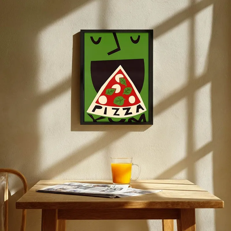 Pizza Bliss Archival Canvas Wall Art - Black media 1