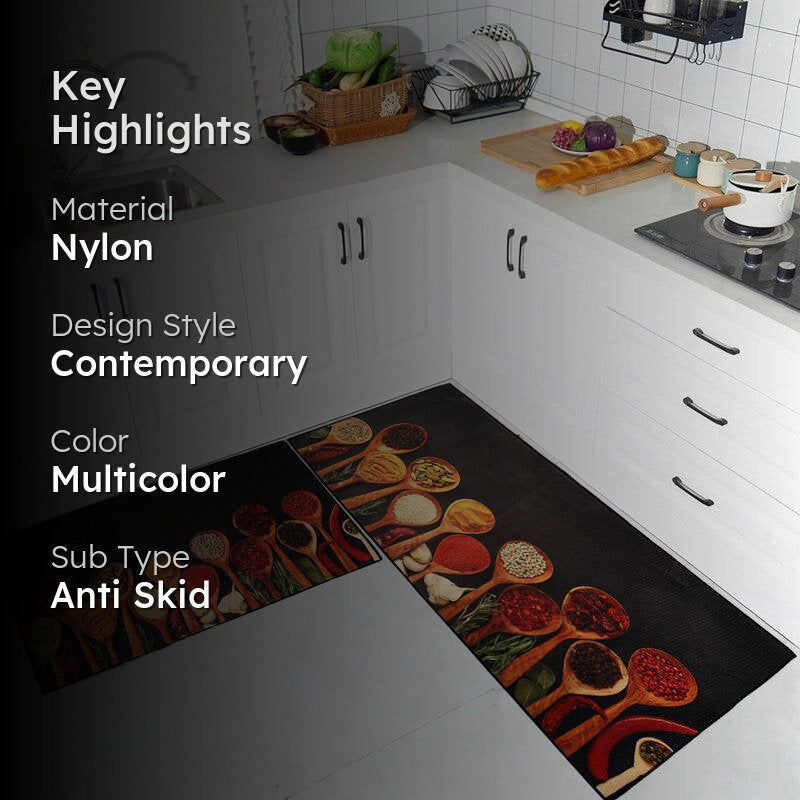 Spice Club Kitchen Nylon Runner Rug - Set Of Two image 2
