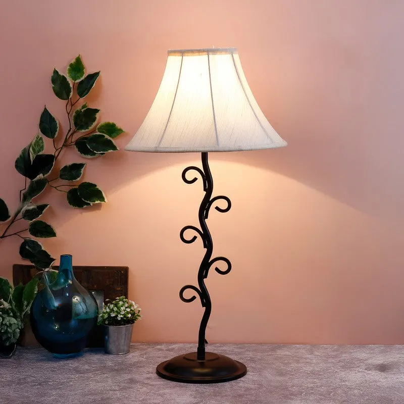 Starique Cotton Table Lamp With Iron Base - White media 3