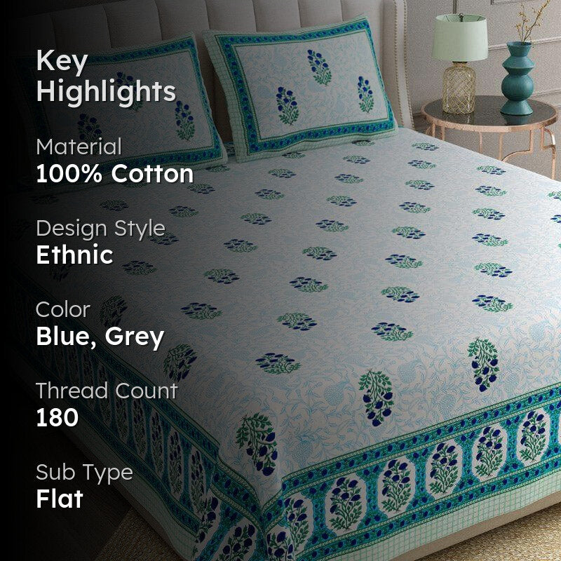 Pravi Floral Cotton Bedsheet - 180 TC media 2