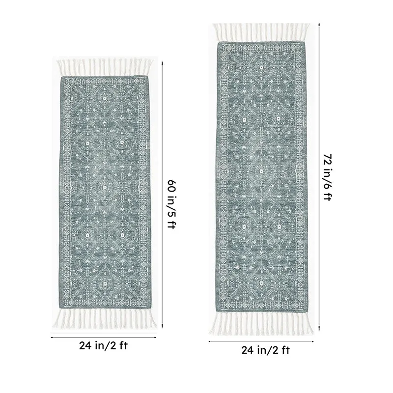 Verdant Fringe Cotton Runner Rug - 10