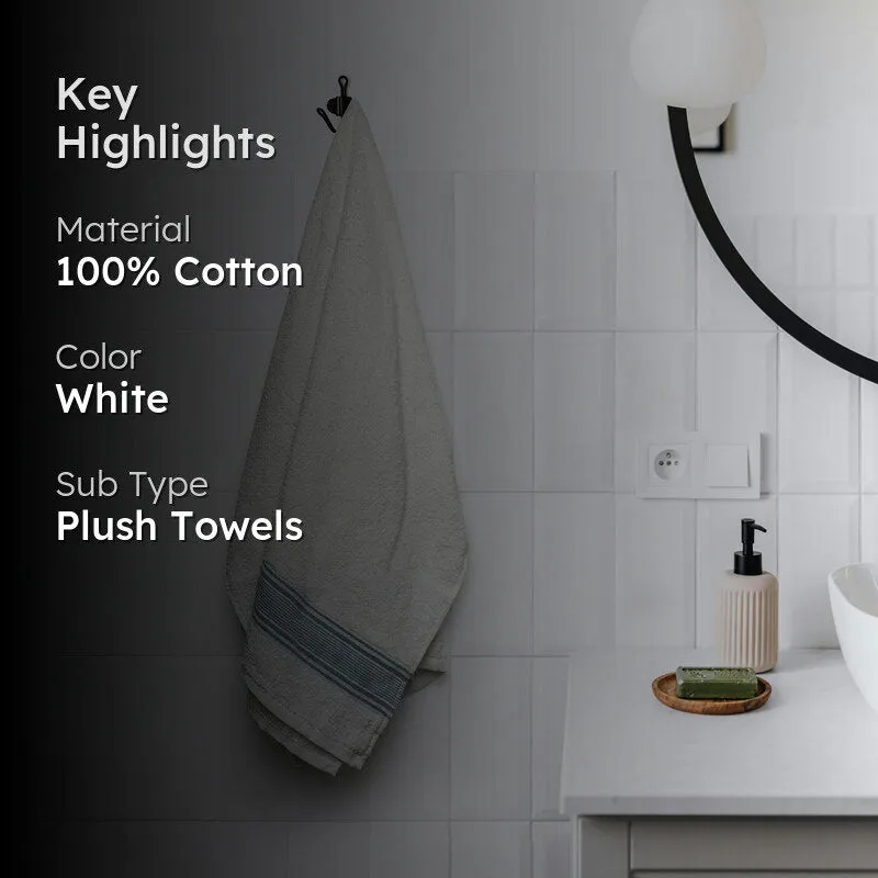 Micro Cotton LuxeDry Comfort Bath Towel - White & Blue media 2