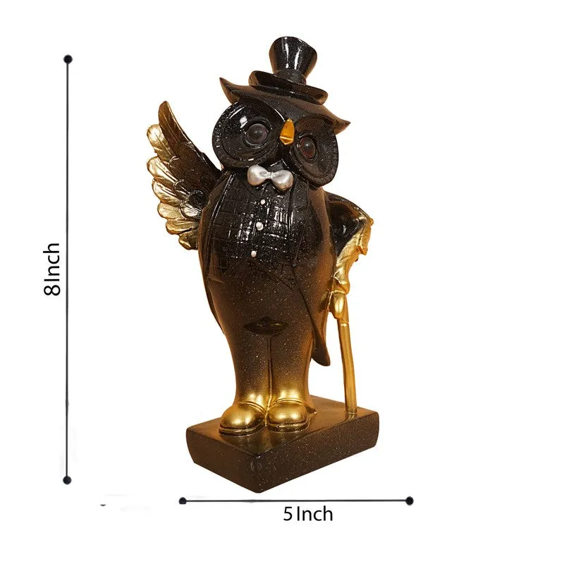 Charming Black Owl with Tray Decor media 9