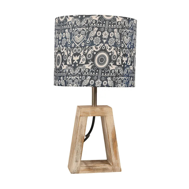 Ethnic Art Fabric Table Lamp - Ivory,,Black,Beige media 4