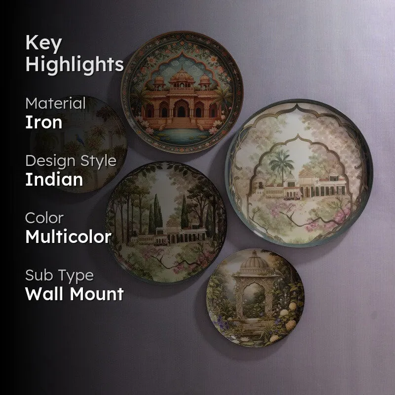 Rajwada Heritage Wall Plates - Set of Five media 2