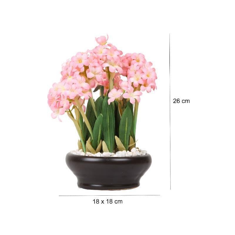 Faux Hyacinth Bonsai In Ceramic Pot (26 cms) - Baby Pink media 4