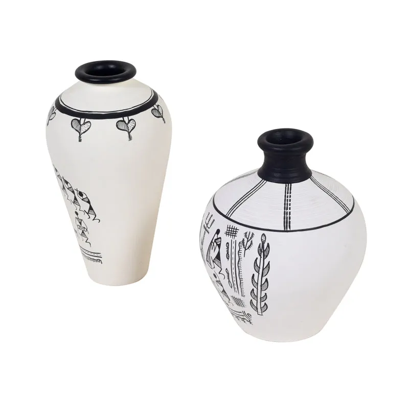 Mangola Warli Vase - Set Of Two media 5