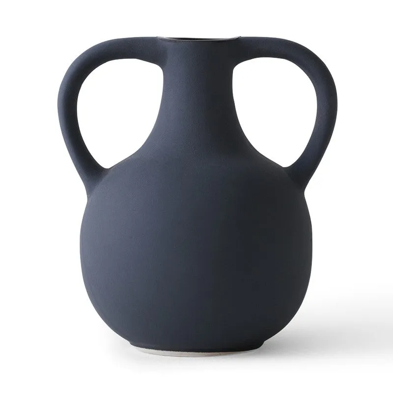 Matte Noir Loop Handle Ceramic Vase media 4
