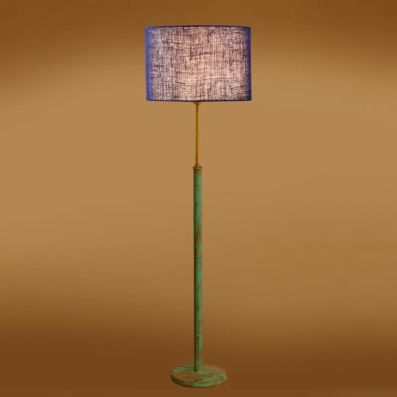 Vintage Glow Wooden Floor Lamp - Blue media 7