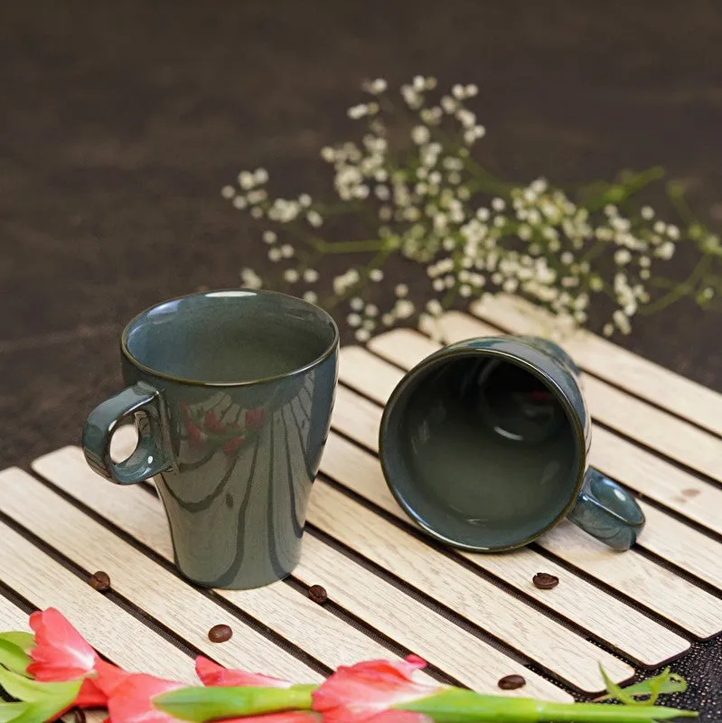 Ceramic Ceramic Coffee Mug (300 mL Each,Blue) - Set Of Two media 1