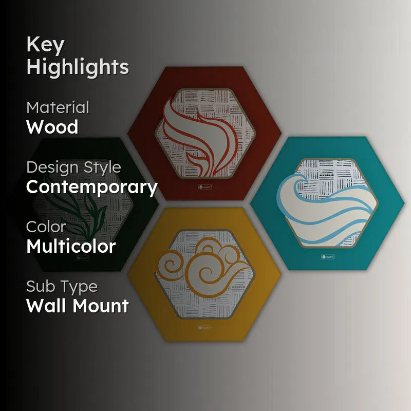 Jolly Vibes Wooden Wall Accent - Set Of Four media 2