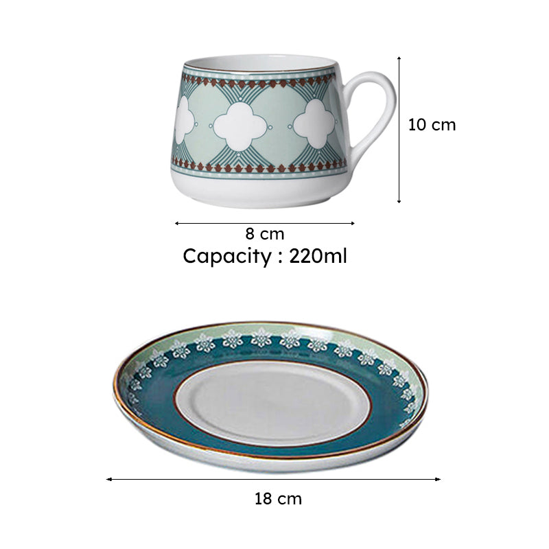 India Circus Wisteria Bone Chine Cup And Saucer Set (180 mL) - Eight Piece Set media 7