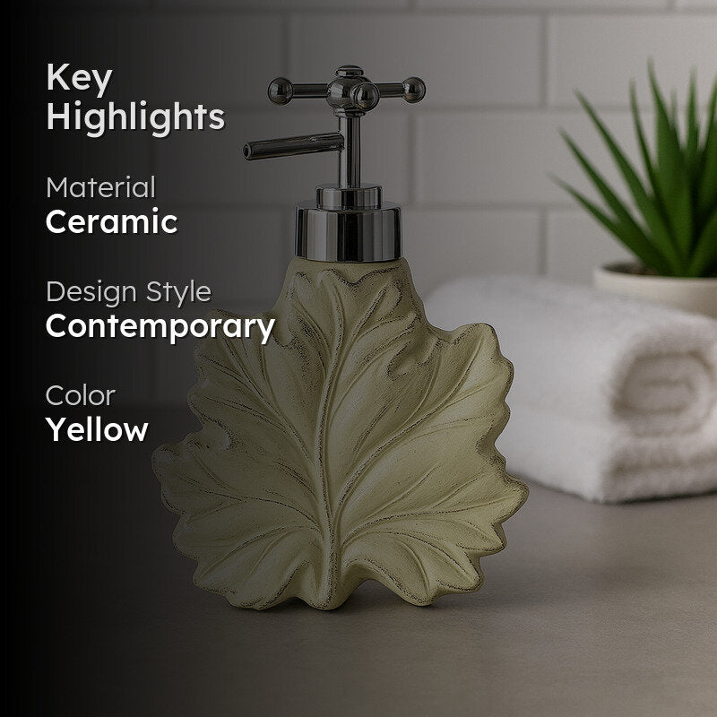 Maple Leaf Basin Soap Dispenser - Yellow media 2