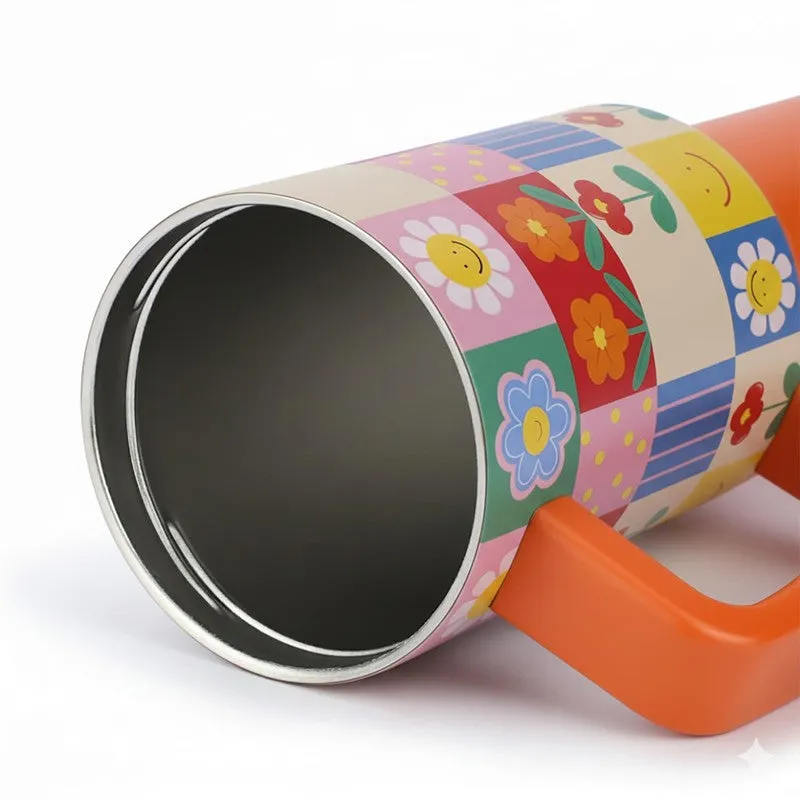 Retro Daisy Stainless Steel Tumbler - 1200 ML media 5