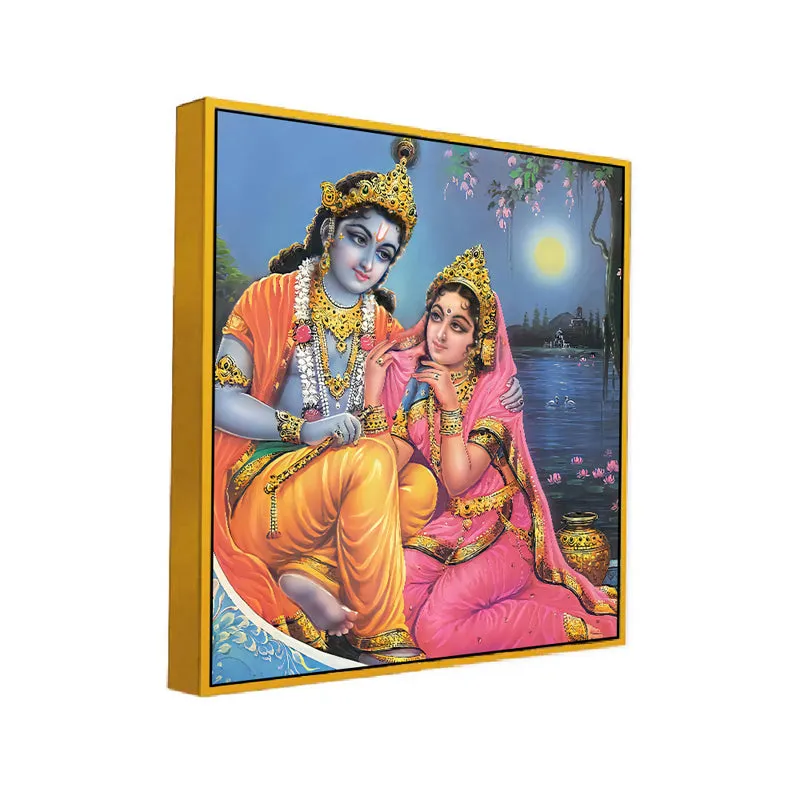 Radhe-Krishna Canvas Wall Art With Frame media 3
