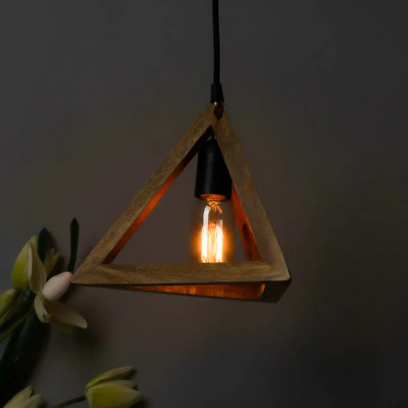 Triathron Wooden Ceiling Lamp media 1