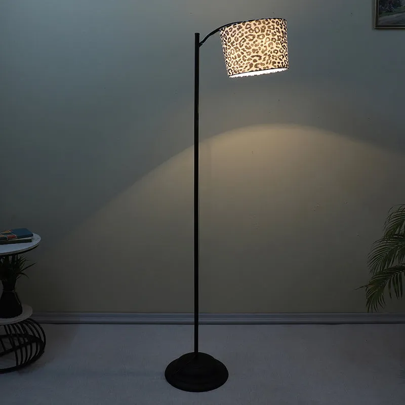 Leopard Hide Printed Arched Iron Floor Lamp media 1