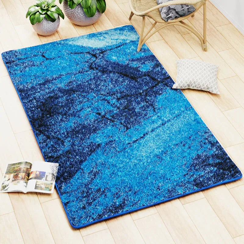 Edith Abstract Micro Fiber Area Rug - Blue media 3