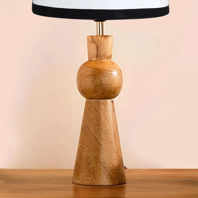 Angler Edge Wooden Table Lamp - White,Brown,Black media 3