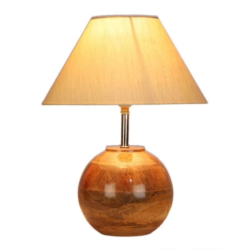 Auryon Cotton Table Lamp With Wooden Base media 5