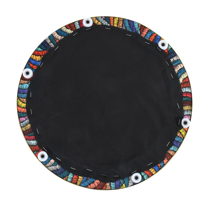 Ripple Abstract Velvet Pouffe - Multicolor media 6