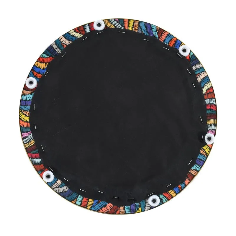 Ripple Abstract Velvet Pouffe - Multicolor media 6