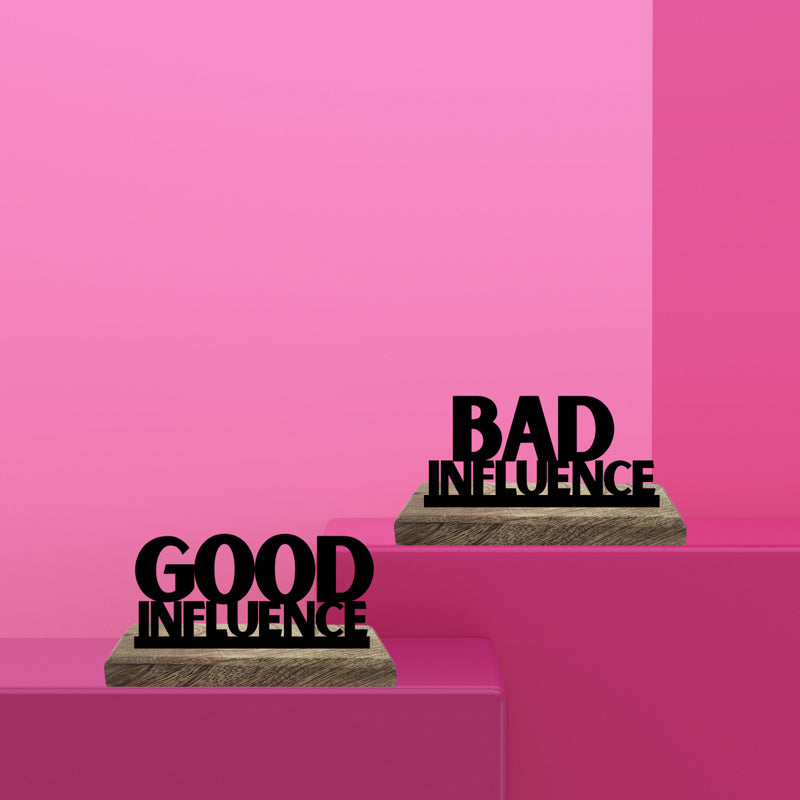Bad Influence Typography Showpiece - Set Of Two
