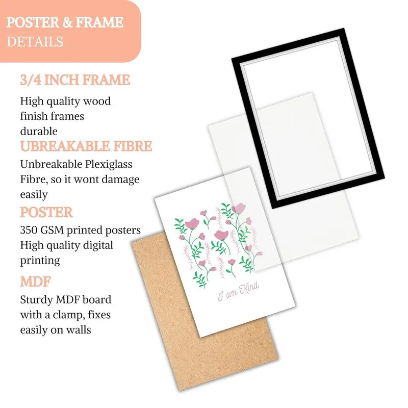 Petal Promises Paper Wall Painting With Frame - Black media 5