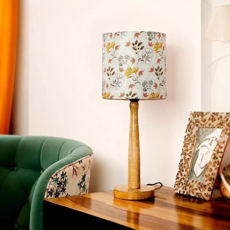 Gardenia Aura Classy Wooden Stand Fabric Table Lamp - Multicolor media 3