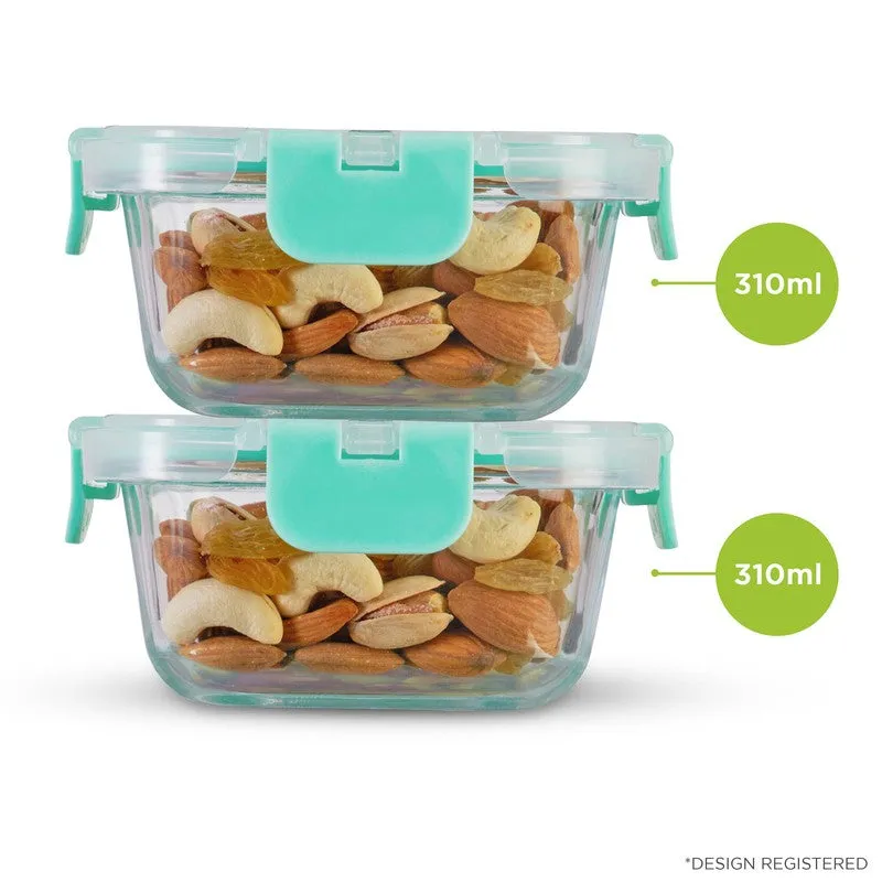 Yumrix Leak Proof Glass Lunch Box with Bag (620 mL Each) - Set Of Two media 5