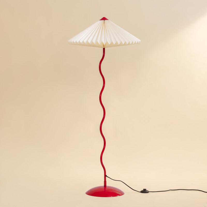 Fig Living Wavy Iron Floor Lamp - Crimson Red media 3