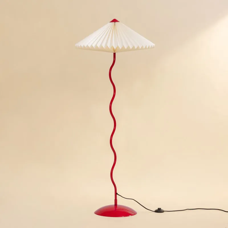 Fig Living Wavy Iron Floor Lamp - Crimson Red media 3