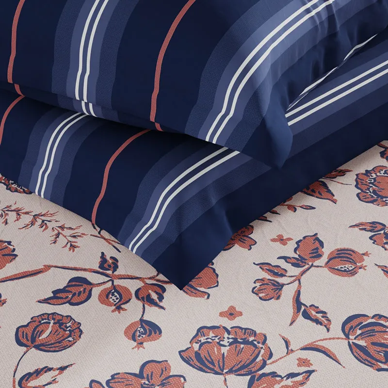 Faraday Floral Microfiber Bedsheet (Dark Blue) - 120 GSM media 6