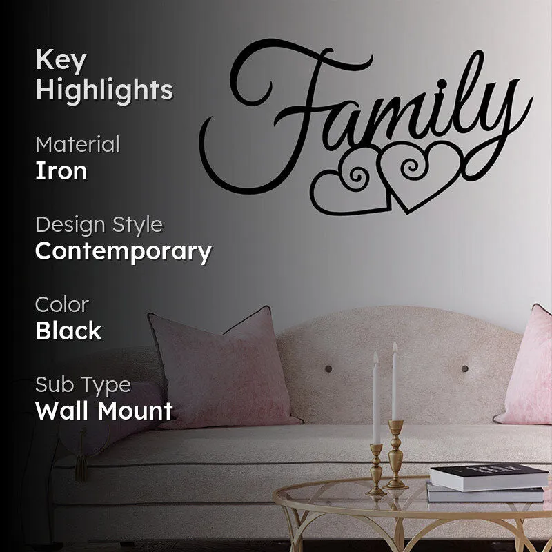 Family Love Black Iron Wall Accent media 2