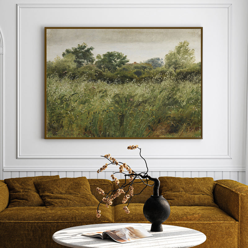 Windy Plains Wood Wall Art With Frame - Black