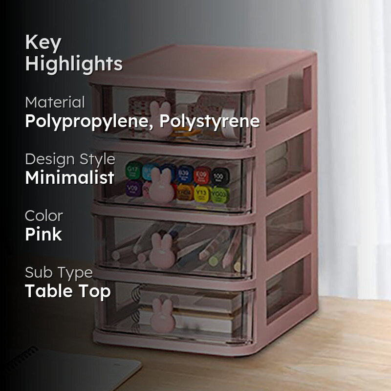 Stowly Four Tier Desk Organiser - Pink media 2