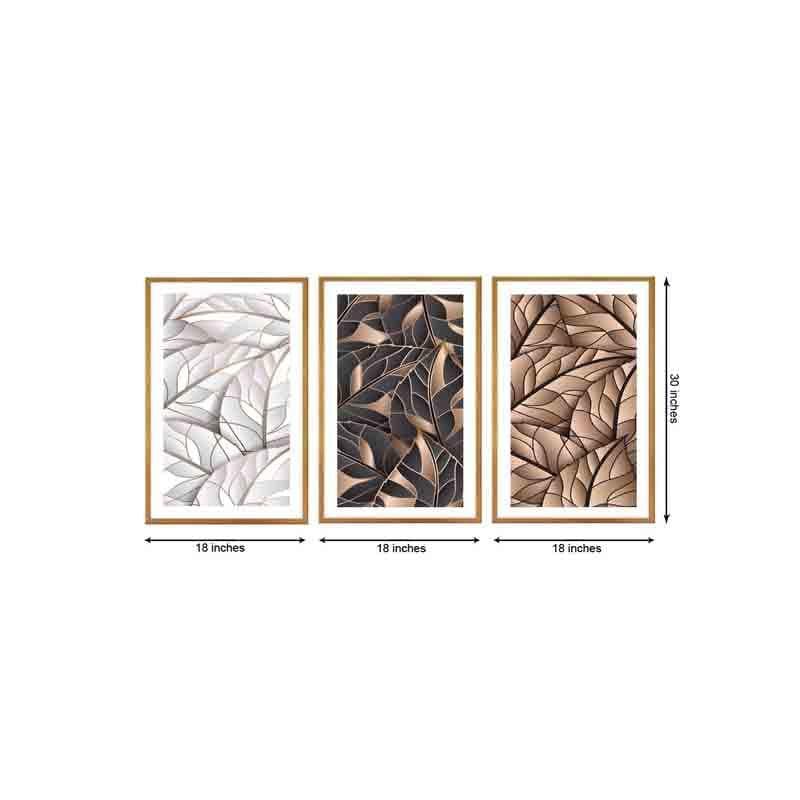 Abstract Leaf Canvas Wall Art - Set of Three media 6
