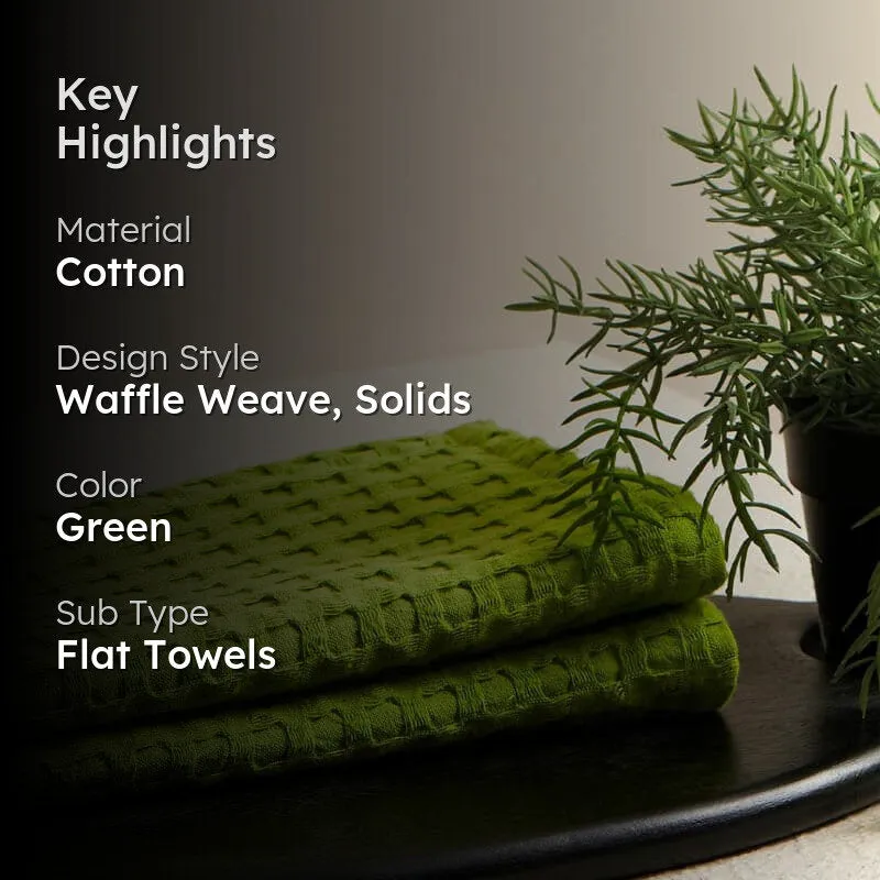 Alyssa Waffle Hand Towel (Green) - Set Of Two media 2