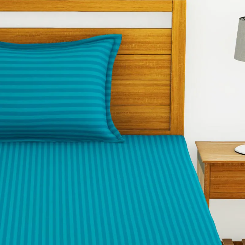 Hilton Cotton Bedsheet (Teal) - 210 TC media 4