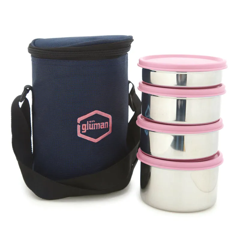 Darian Pink Lunch Box (500 ml/350 ml/200 ML) - Five Piece Set media 1