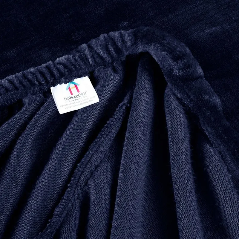 Casselle  Velvet Bedsheet (Navy Blue) - 300 GSM media 3